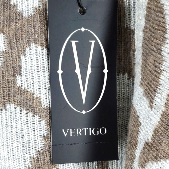 VERTIGO Brown Gray Animal Print Waterfall Cardigan Sweater M  NWT - Picture 9 of 11